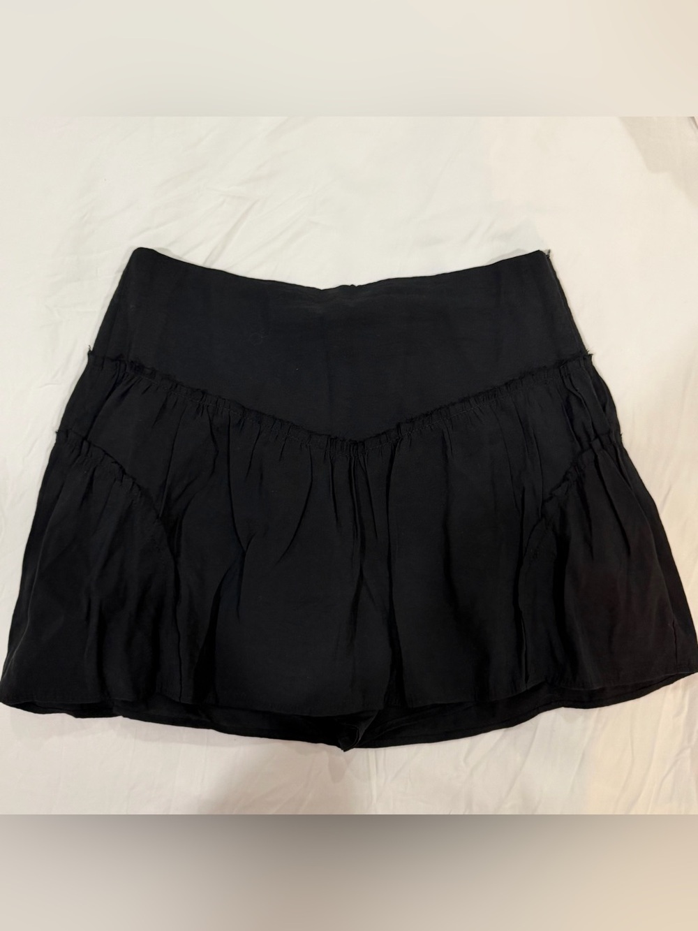 Zara black ruffle mini skort